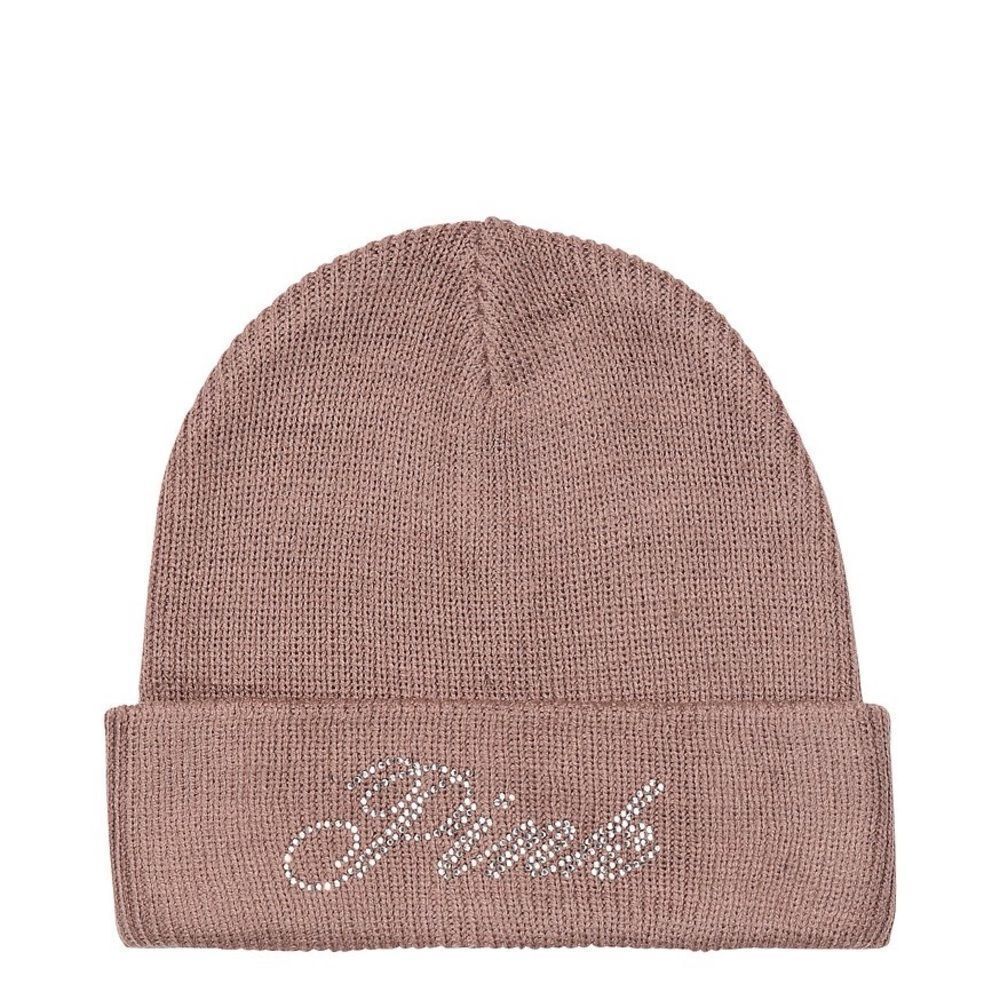 PINK Rib Knit Beanie OS Mauve Color‎ With Rhinestone NWT in packaging